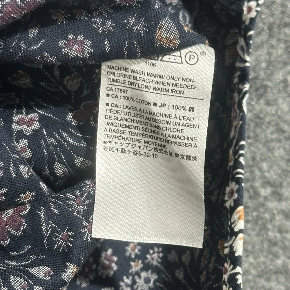 Banana Republic Shirt Mens Medium Blue Floral Button ‎ Long Sleeve Untucked Fit